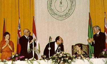 H.H. The Aga Khan IV at banquet in Toronto April 1983