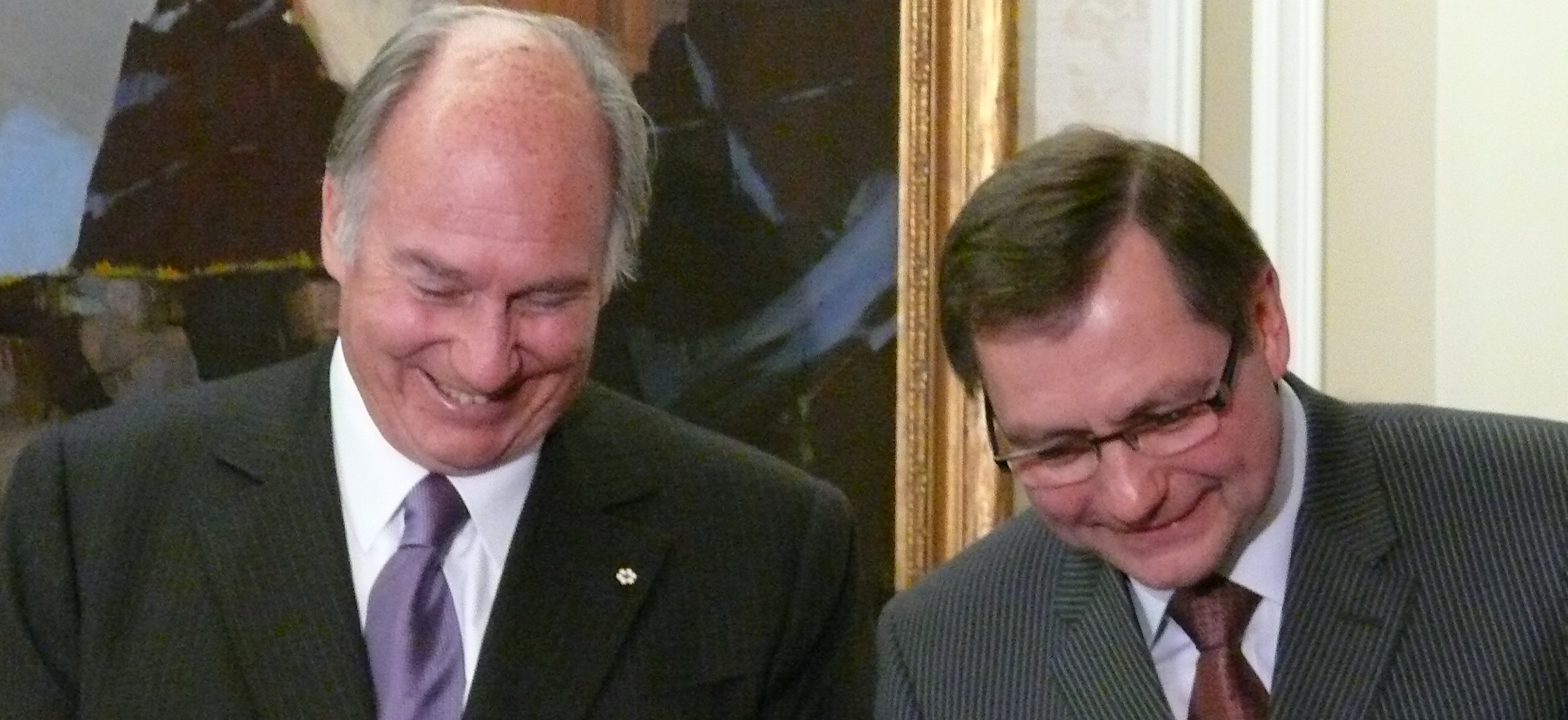 2009 06 09 Edmonton Mou Aga Khan And Stelmach