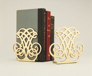 Books Bookends Gold Red Green